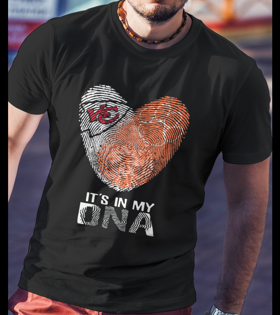 Chiefs Clemson Tigers It's In My DNA Fingerprint Heart T-Shirt