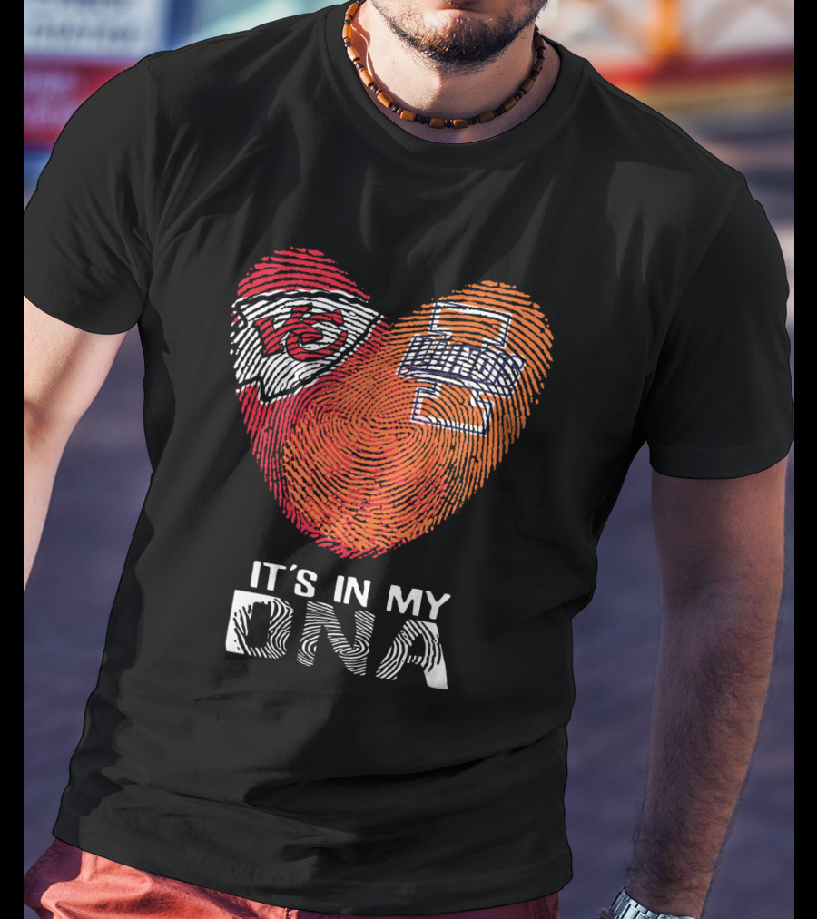 Chiefs Illinois It's In My DNA Fingerprint Kansas City Football T-Shirt