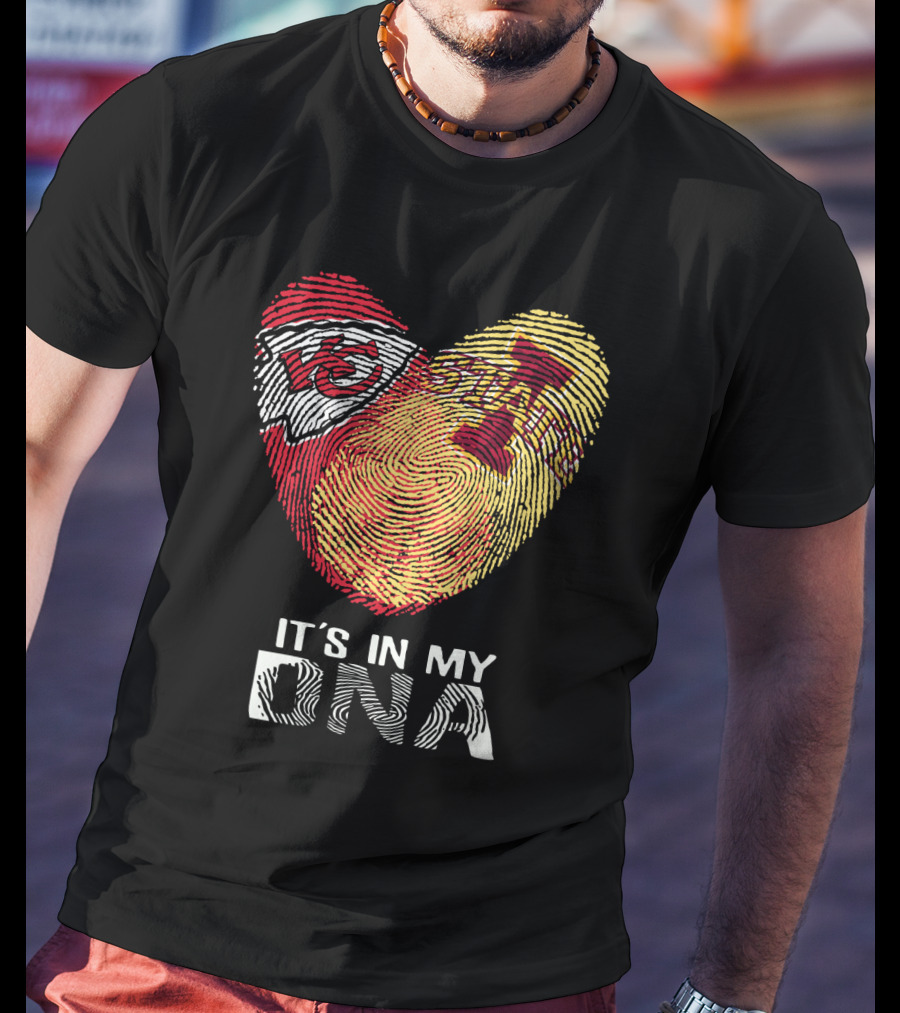 Chiefs Iowa State Fingerprint Heart It's In My Dna T-Shirt