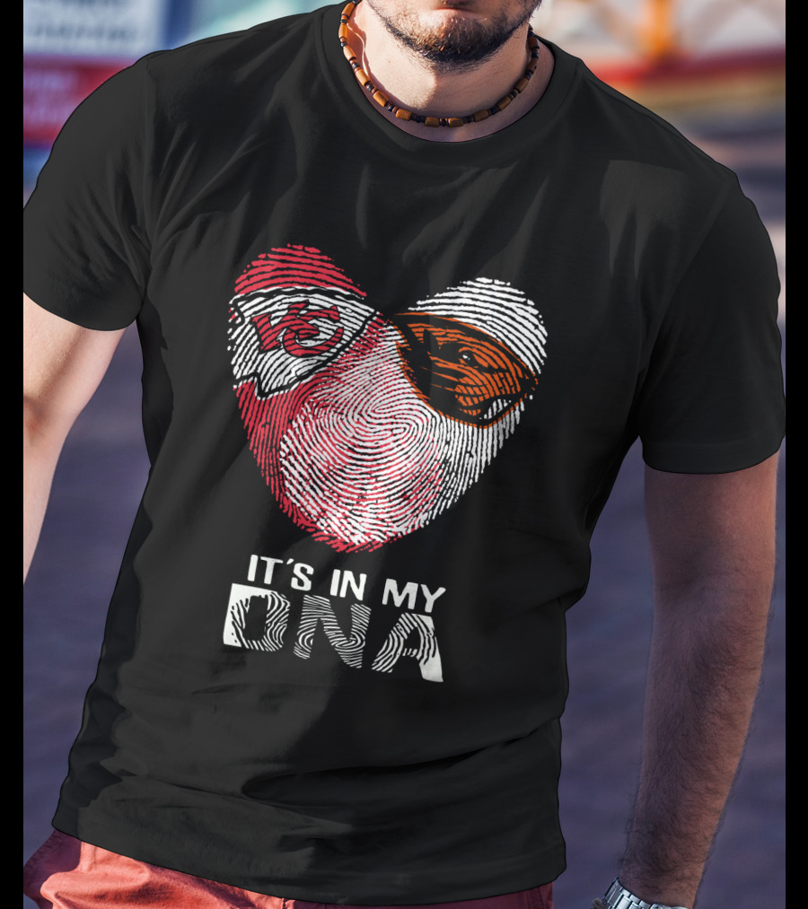 Chiefs Beavers It's In My DNA Heart Fingerprint T-Shirt