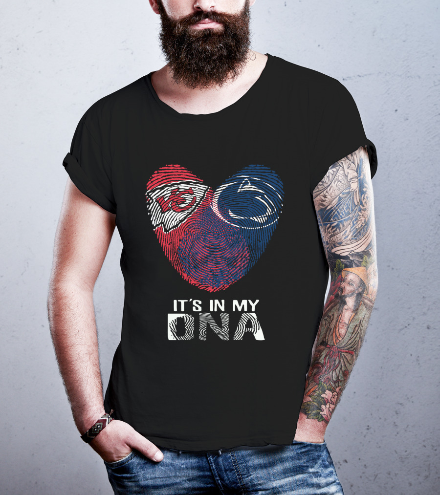 Chiefs Penn State It's In My DNA Fingerprint Heart T-Shirt