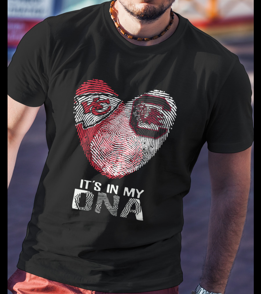 Chiefs Gamecocks Fingerprint It's In My DNA T-Shirt