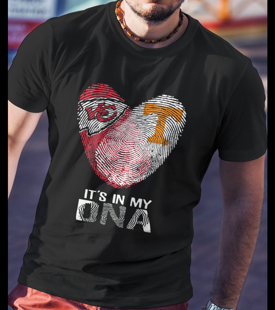 Chiefs Tennessee It's In My DNA Heart Fingerprint T-Shirt