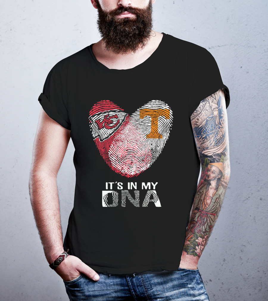Chiefs Tennessee It's In My DNA Heart Fingerprint T-Shirt