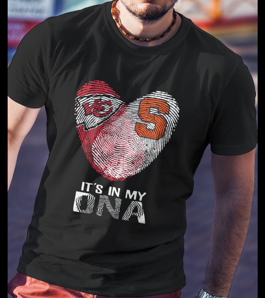 Chiefs Syracuse It's In My Dna Fingerprint Heart T-Shirt