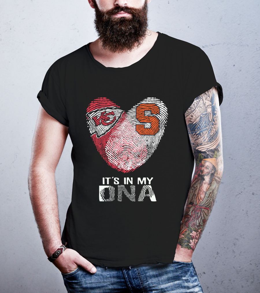 Chiefs Syracuse It's In My Dna Fingerprint Heart T-Shirt