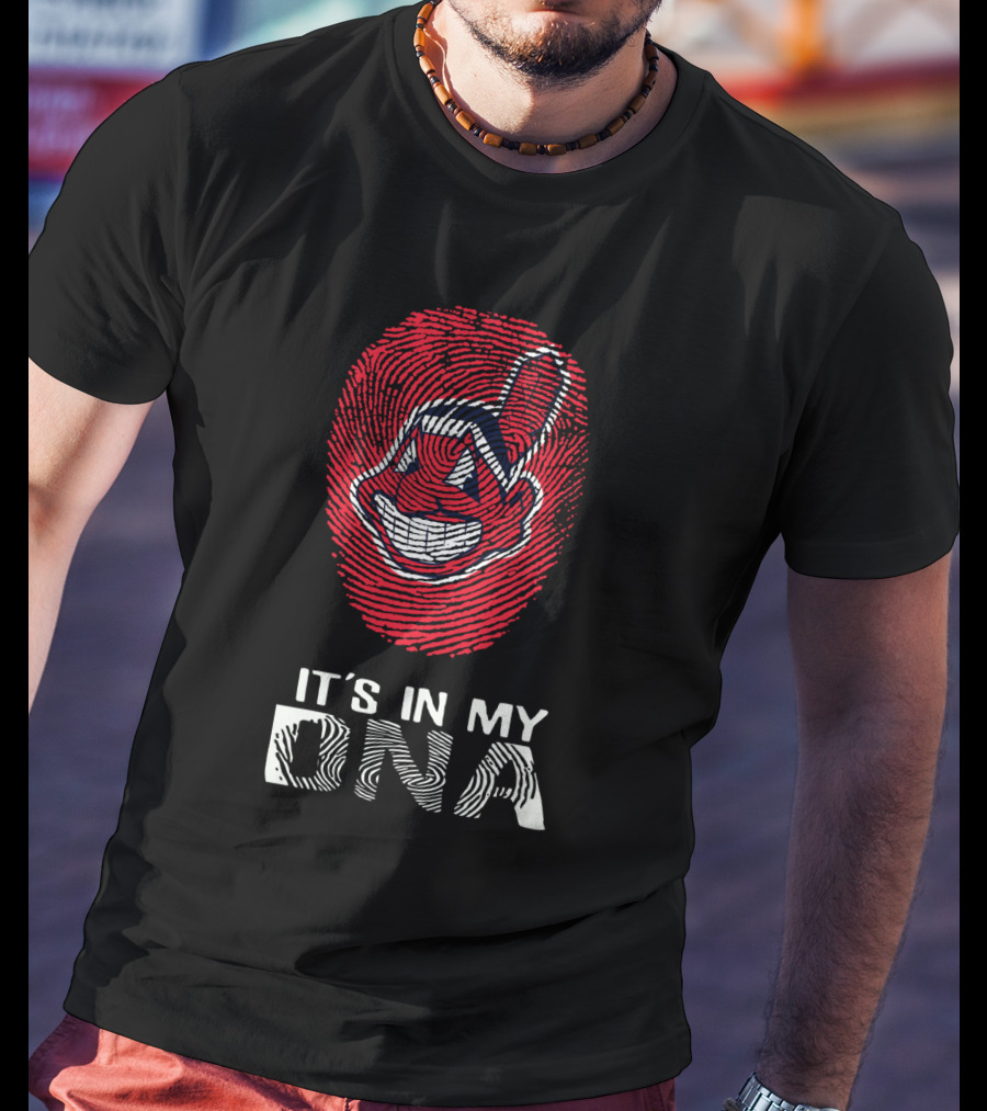 It's In My DNA Indians Fingerprint Face T-Shirt