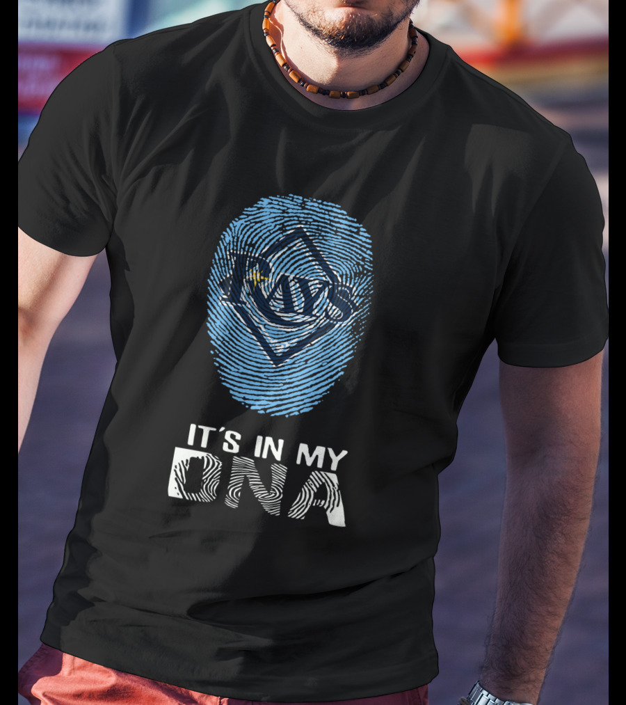 Rays It's In My DNA Fingerprint Pattern Blue T-Shirt