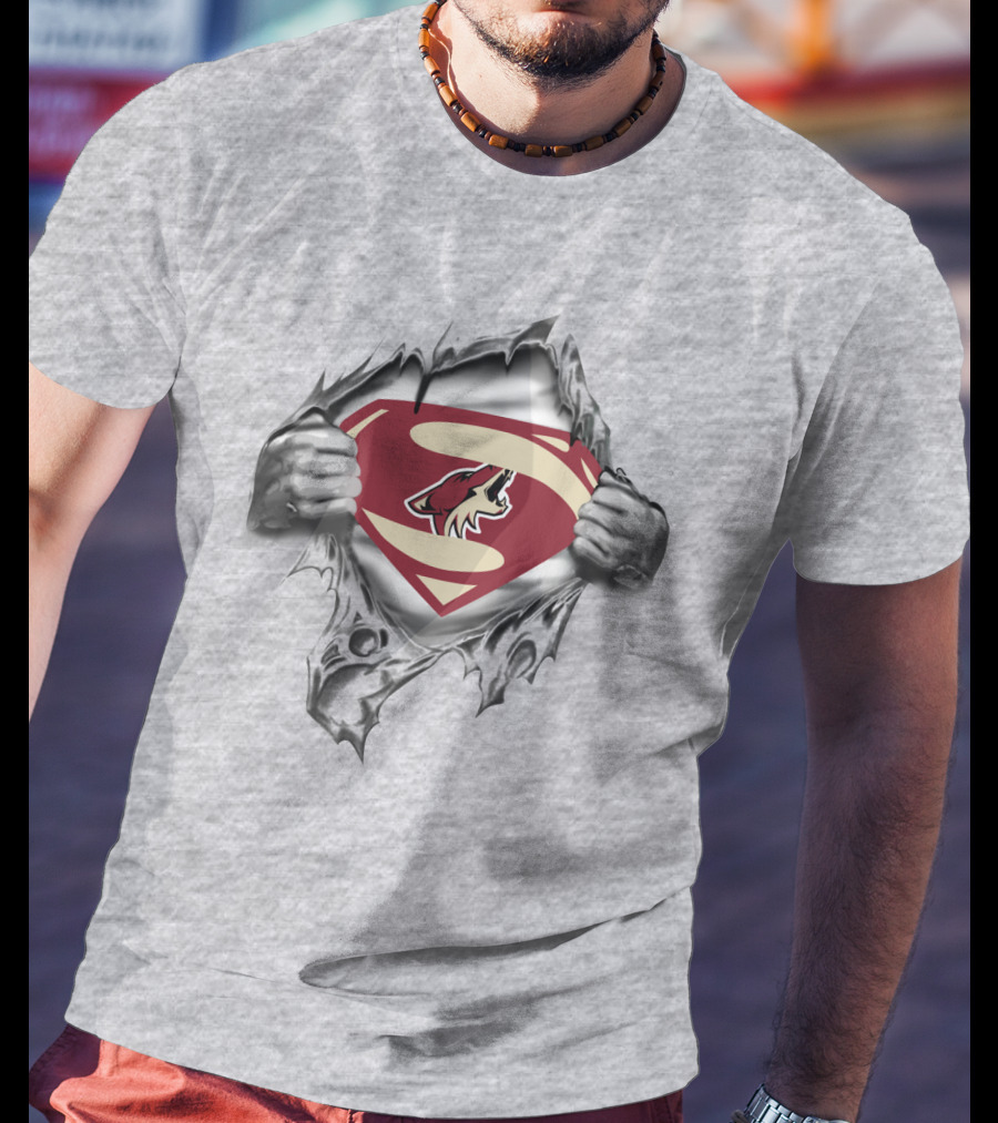 Coyotes Super Man Logo Torn Comic T-Shirt