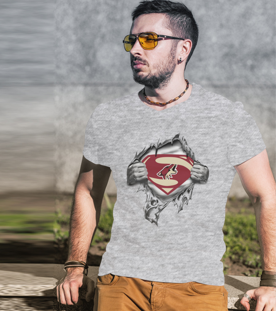 Coyotes Super Man Logo Torn Comic T-Shirt
