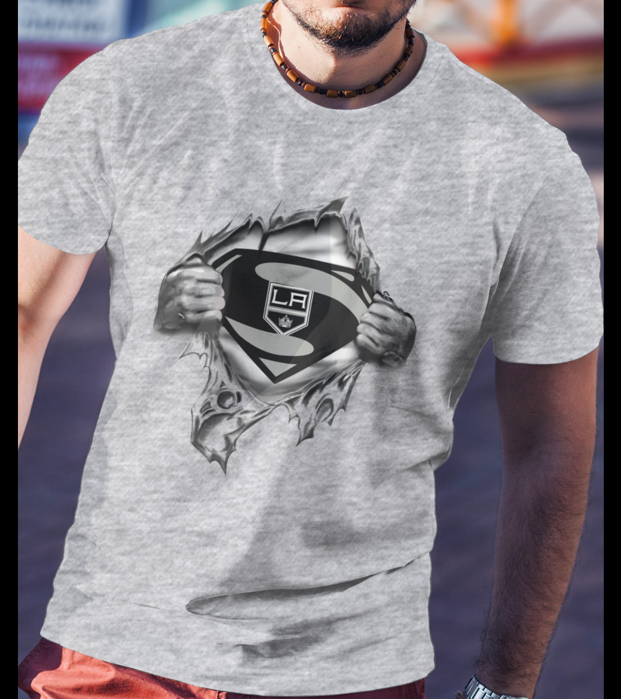 La Kings Shield Emblem Revealed Superhero Style T-Shirt