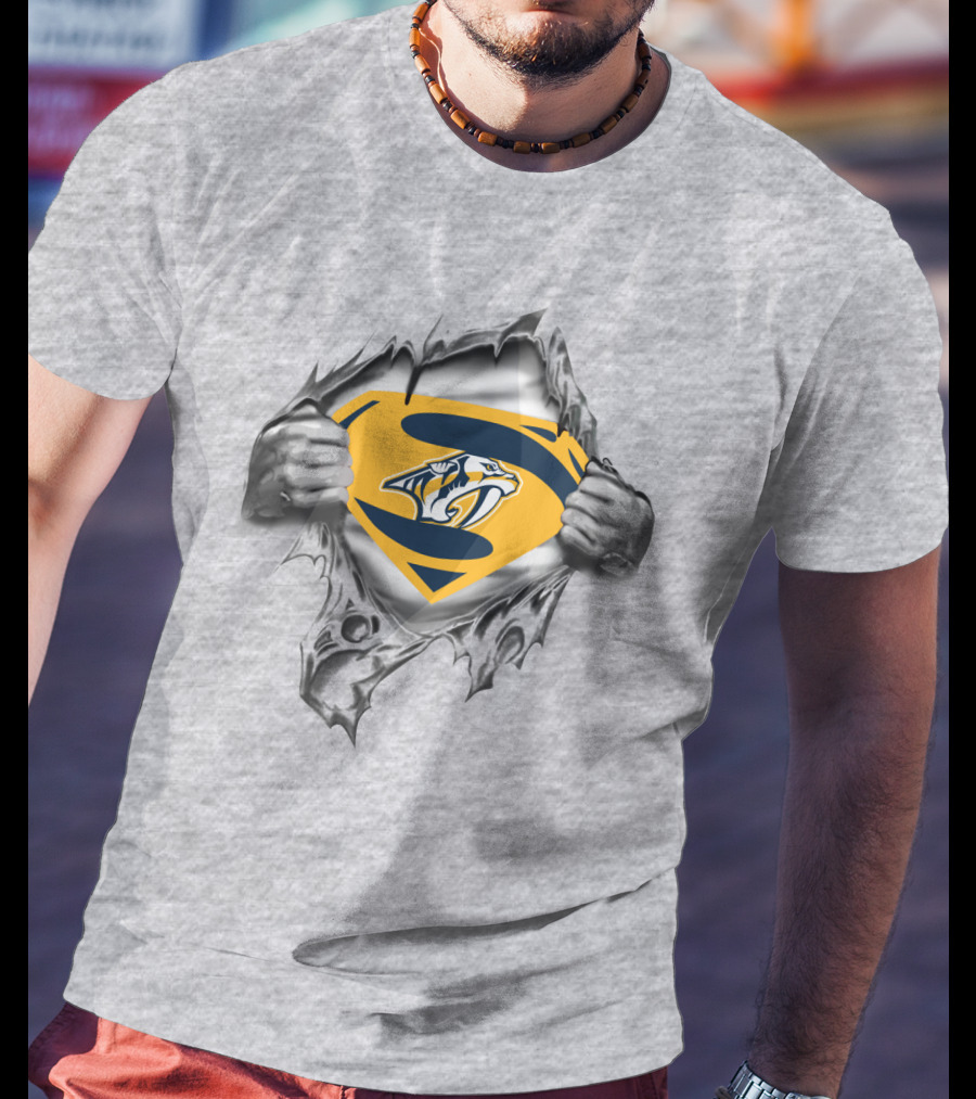 Nashville Predators Superman Logo Tear T-Shirt