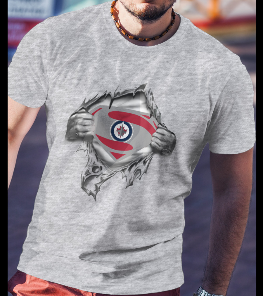 Winnipeg Jets Superman Logo Peel T-Shirt