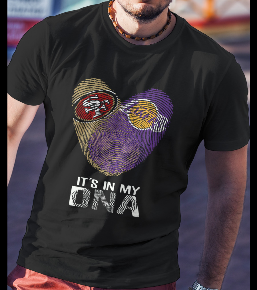 49ers Lakers It's In My DNA Fingerprint Heart T-Shirt