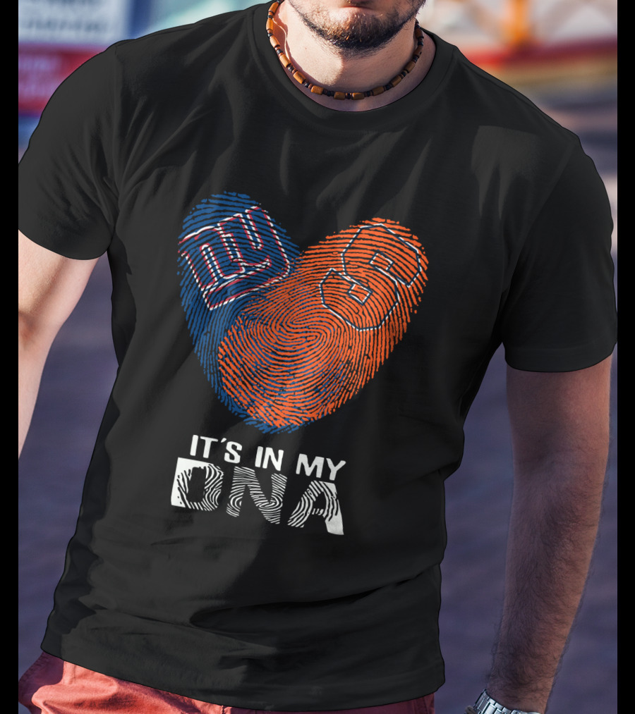 Giants Syracuse It's In My DNA Fingerprint Heart T-Shirt