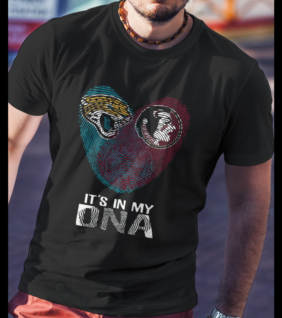 Jaguars Seminoles It's In My DNA Fingerprint Heart T-Shirt