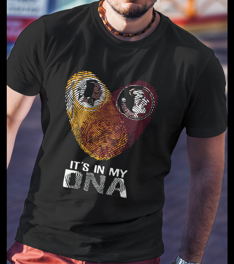 Redskins Seminoles It's In My Dna Fingerprint Logos T-Shirt