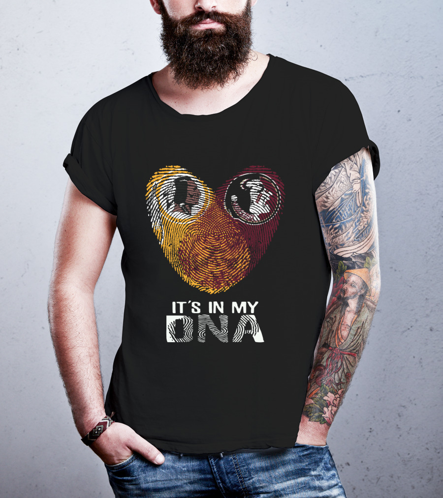 Redskins Seminoles It's In My Dna Fingerprint Logos T-Shirt