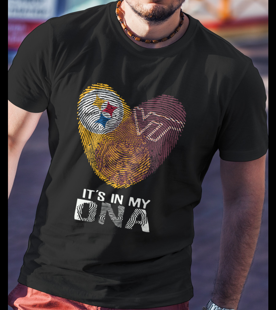 Steelers VT It's In My DNA Fingerprint Heart T-Shirt