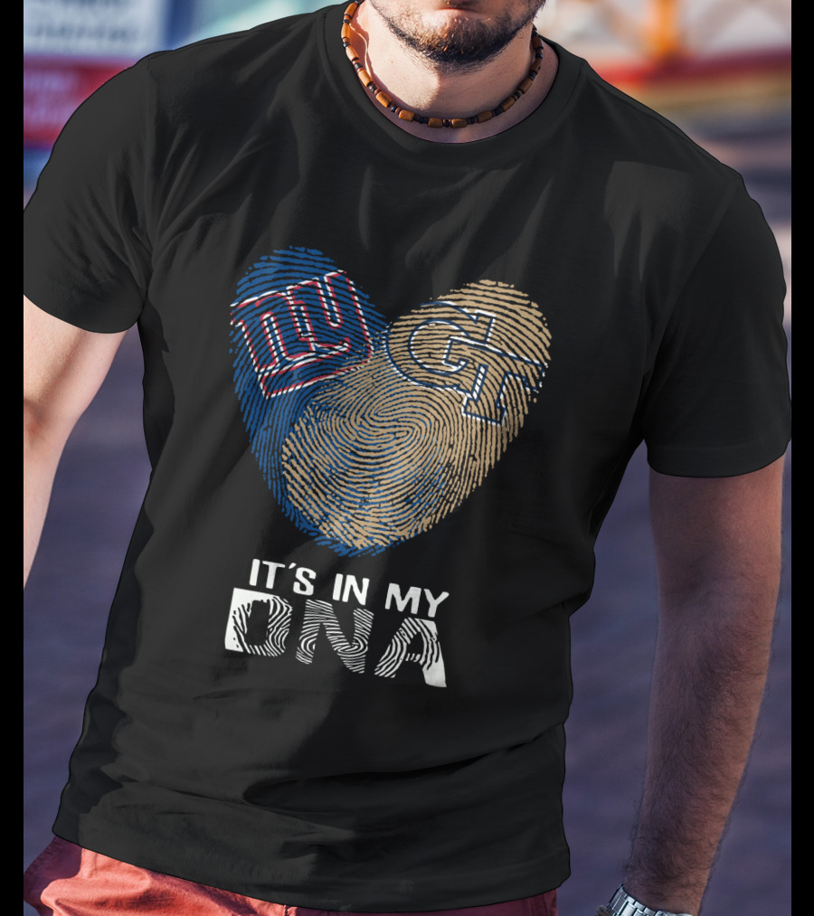 Ny Giants Gt It's In My DNA Fingerprint Heart T-Shirt