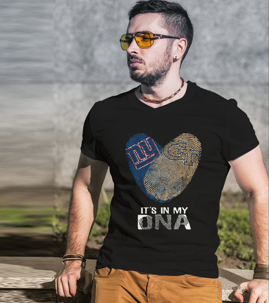 Ny Giants Gt It's In My DNA Fingerprint Heart T-Shirt
