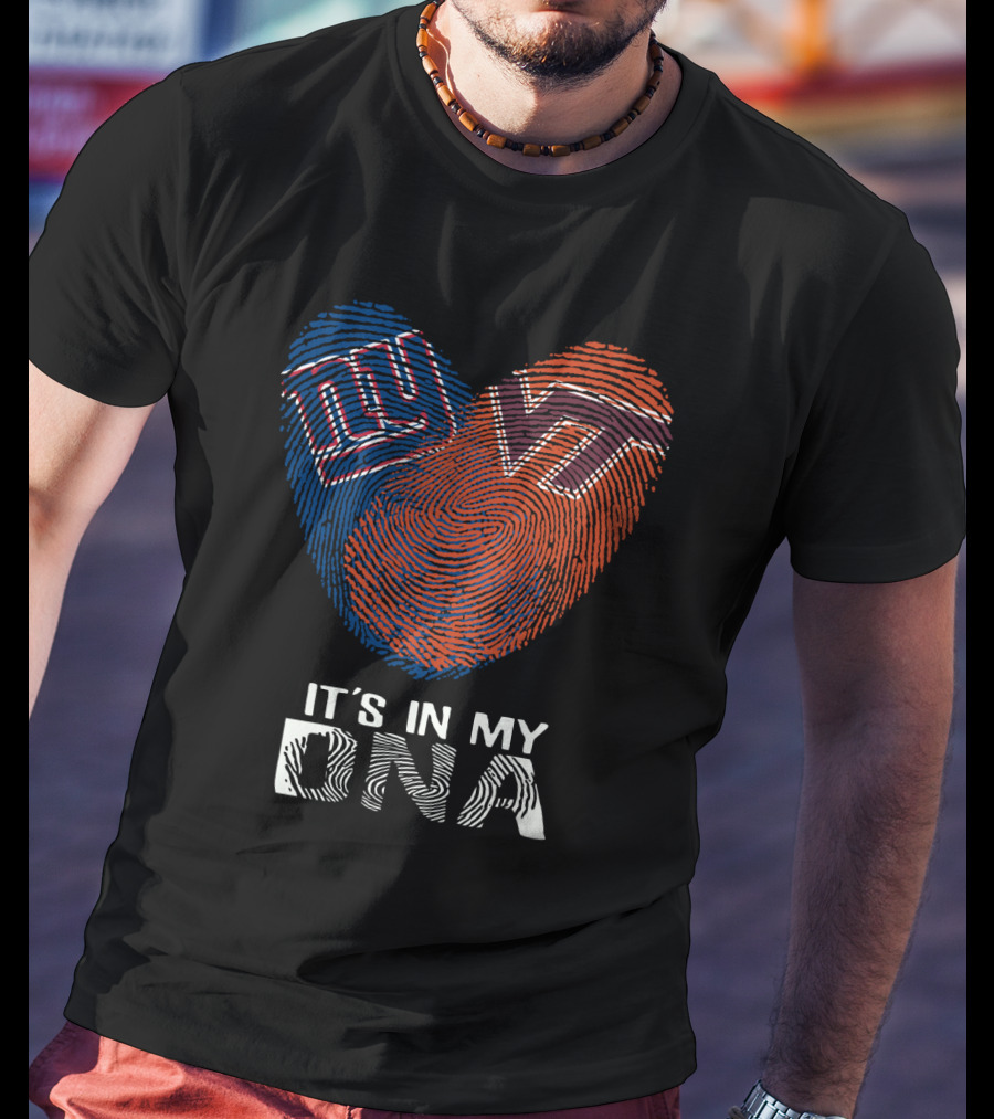 Giants VT It's In My DNA Fingerprint Heart T-Shirt