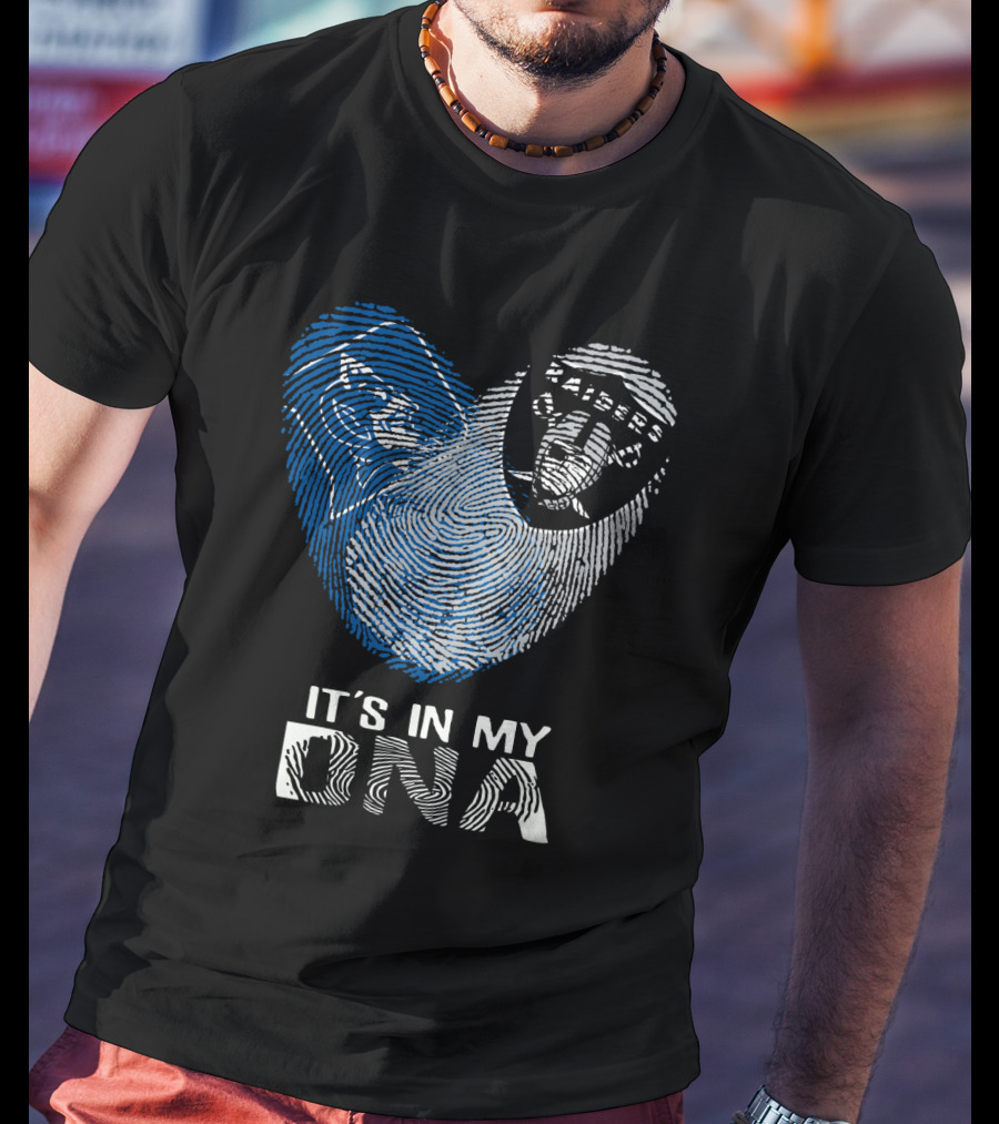 Raiders Duke It's In My DNA Fingerprint Heart T-Shirt