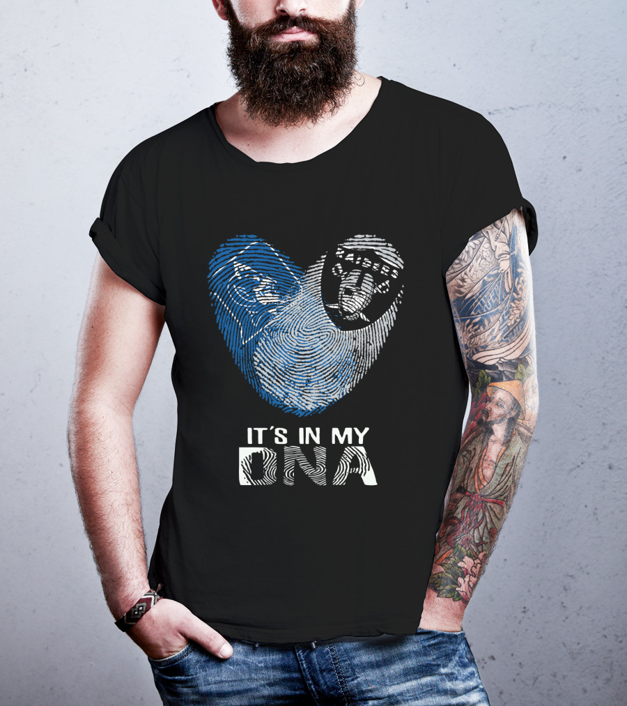 Raiders Duke It's In My DNA Fingerprint Heart T-Shirt