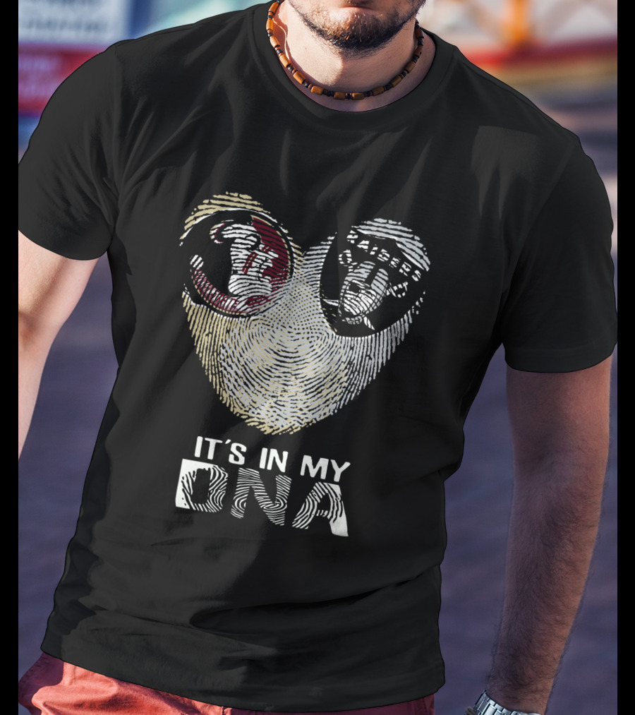 Raiders Seminoles It's In My DNA Fingerprint Icons T-Shirt