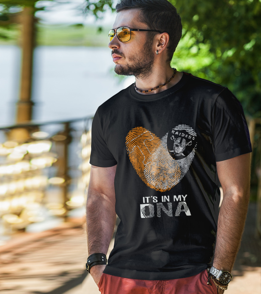Raiders It's In My DNA Fingerprint Heart T-Shirt