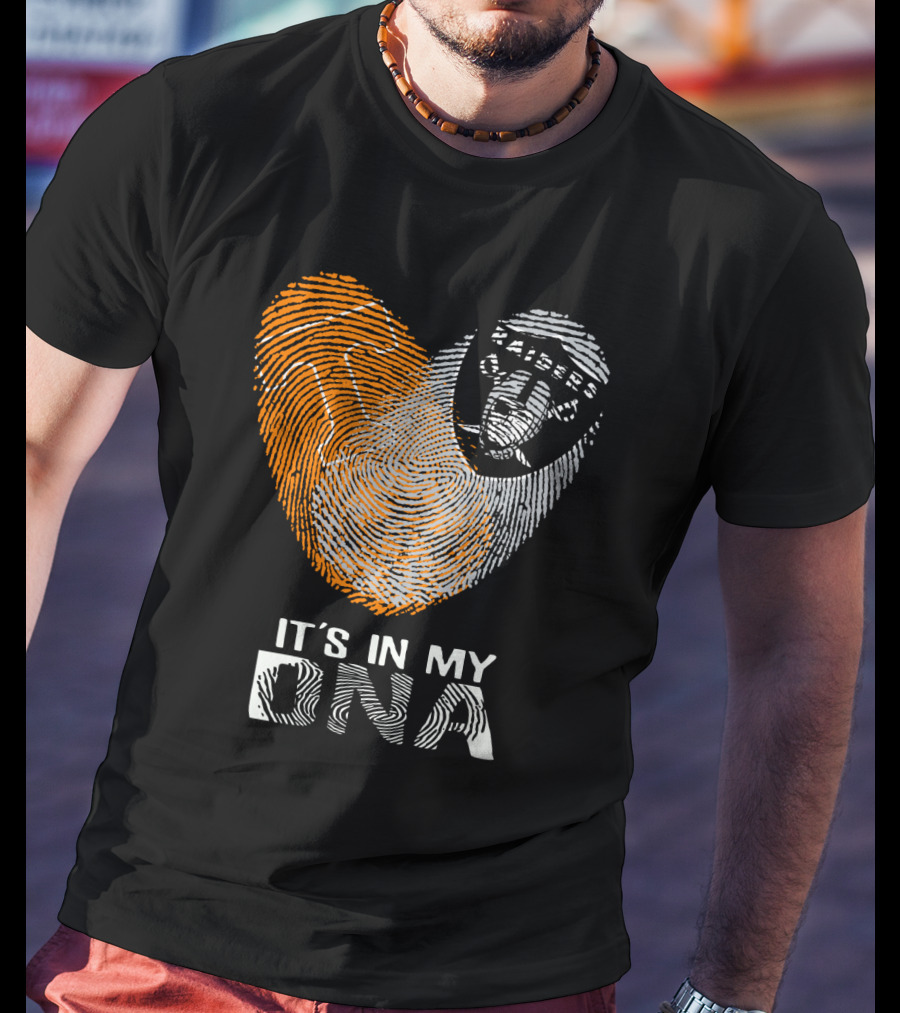 Raiders It's In My DNA Fingerprint Heart T-Shirt