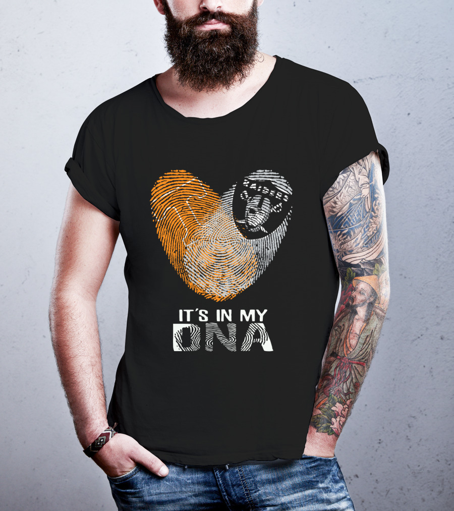Raiders It's In My DNA Fingerprint Heart T-Shirt