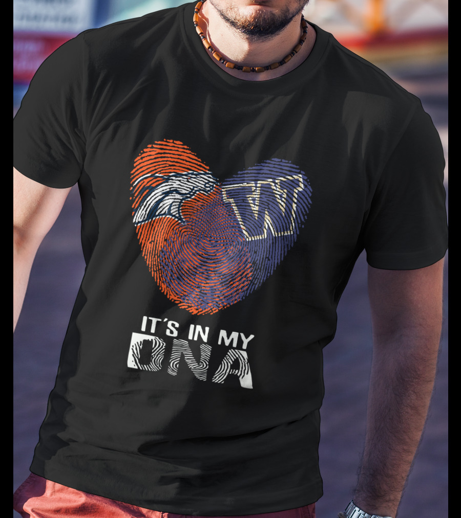 Broncos Logo W Fingerprint It's In My DNA T-Shirt