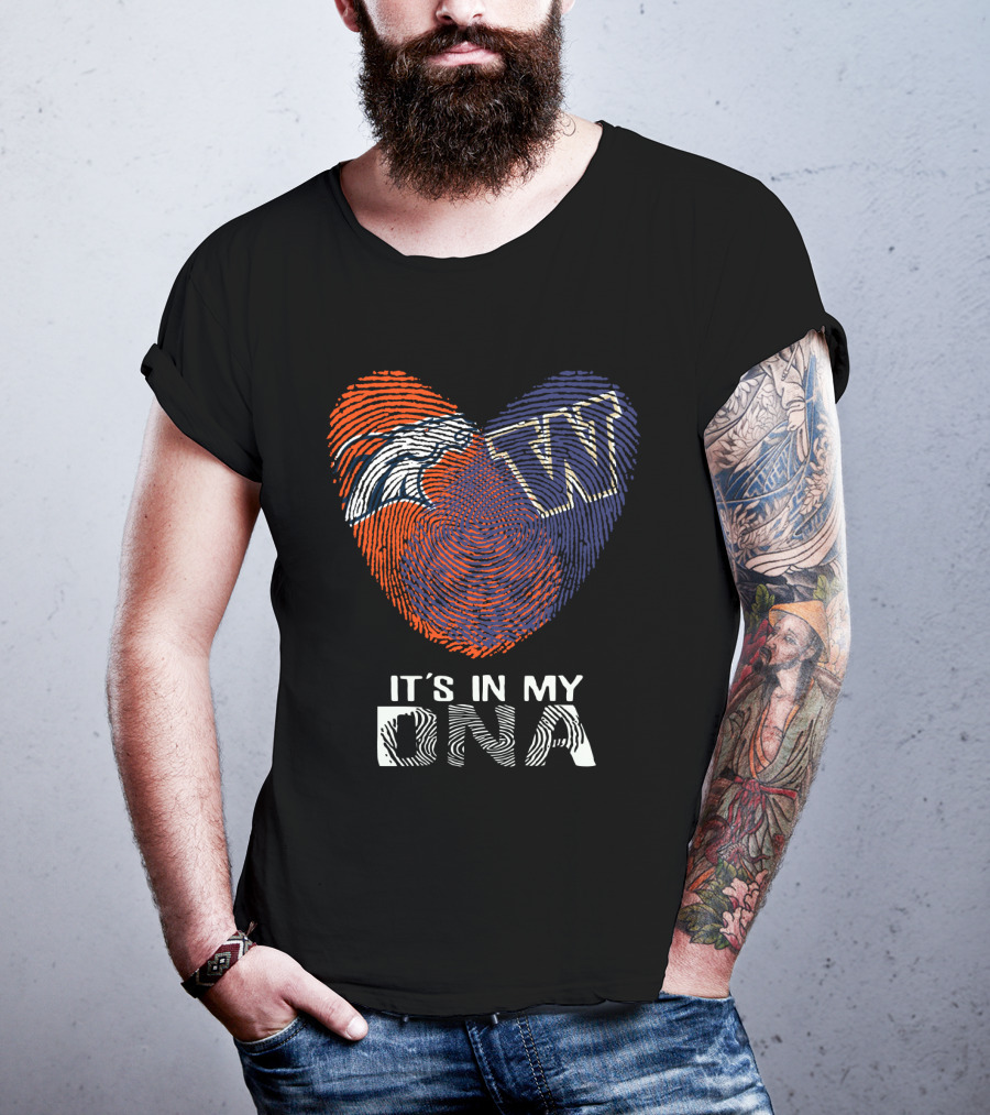 Broncos Logo W Fingerprint It's In My DNA T-Shirt
