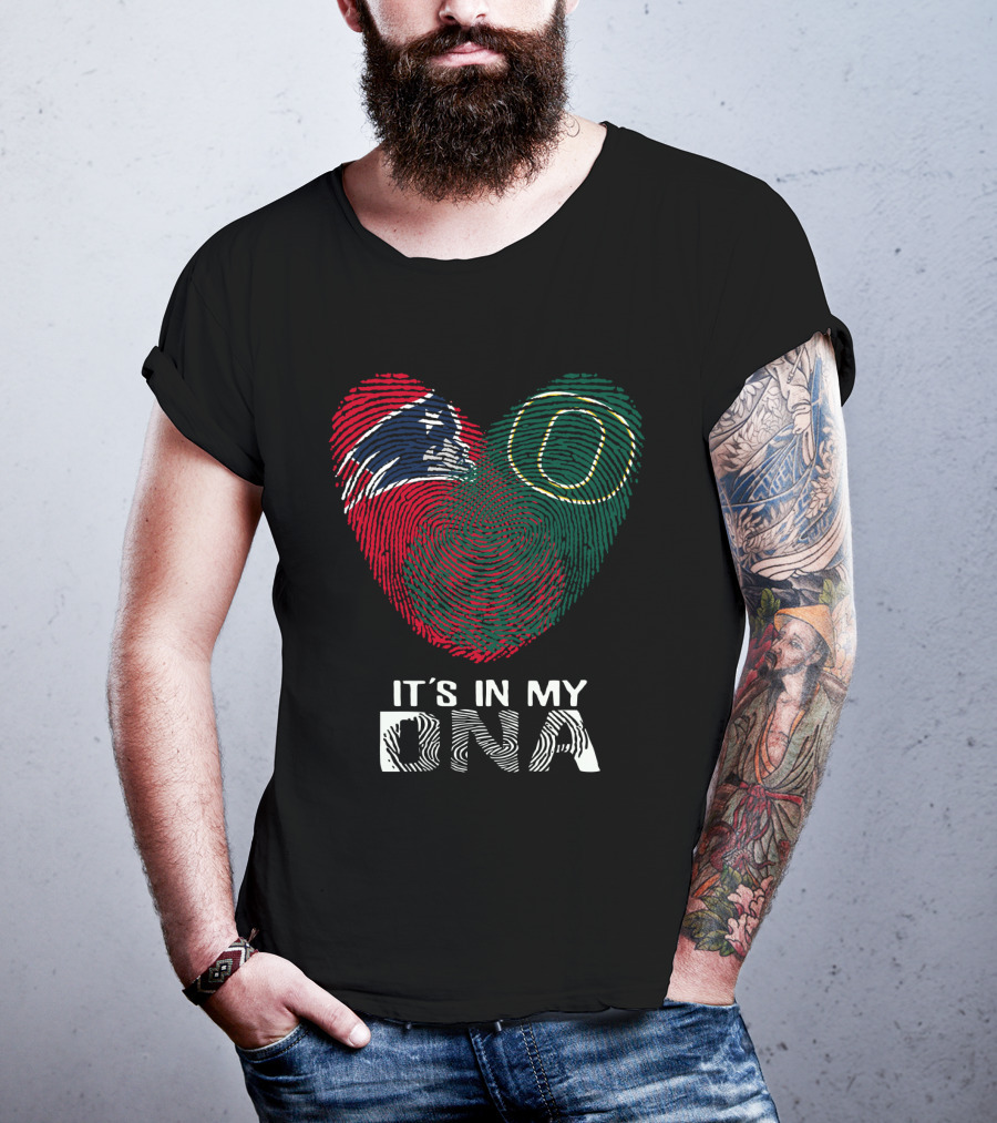 Patriots Ducks It's In My DNA Fingerprint Heart T-Shirt