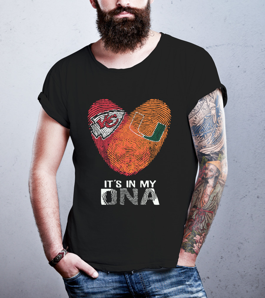 Kansas City Chiefs Miami Hurricanes It's In My DNA T-Shirt
