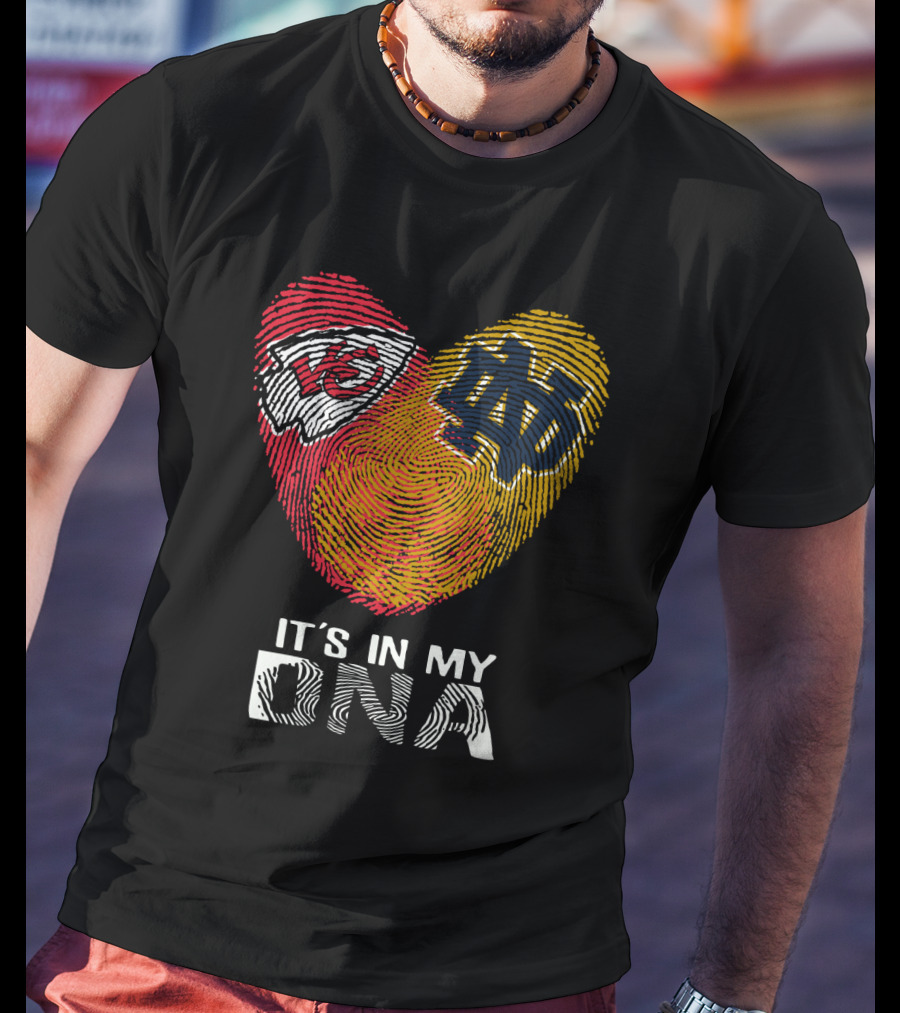 Chiefs Notre Dame It's In My DNA Fingerprint Heart T-Shirt