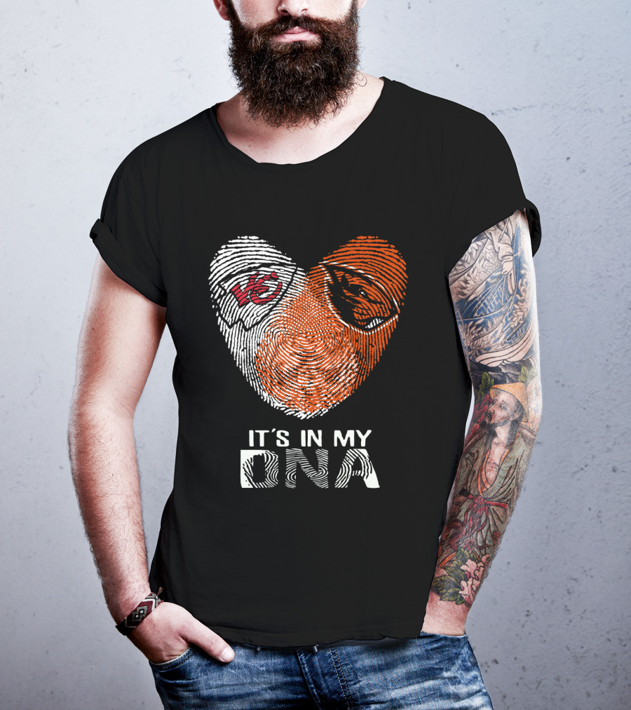 Chiefs Oregon State It's In My DNA Fingerprint Heart T-Shirt