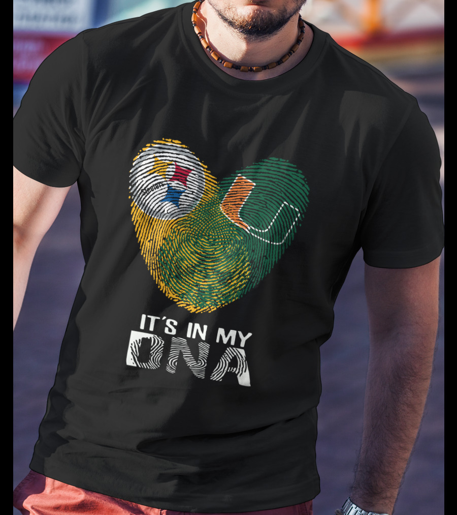 Steelers Hurricanes It's In My DNA Fingerprint T-Shirt