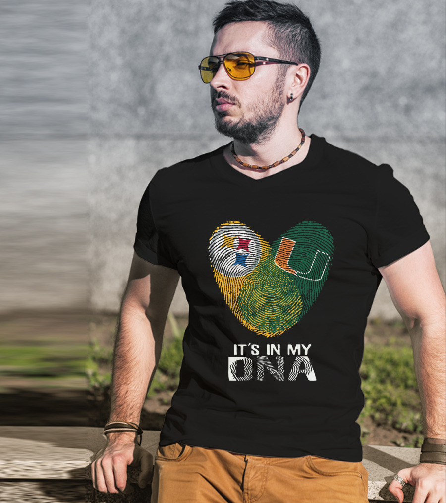 Steelers Hurricanes It's In My DNA Fingerprint T-Shirt