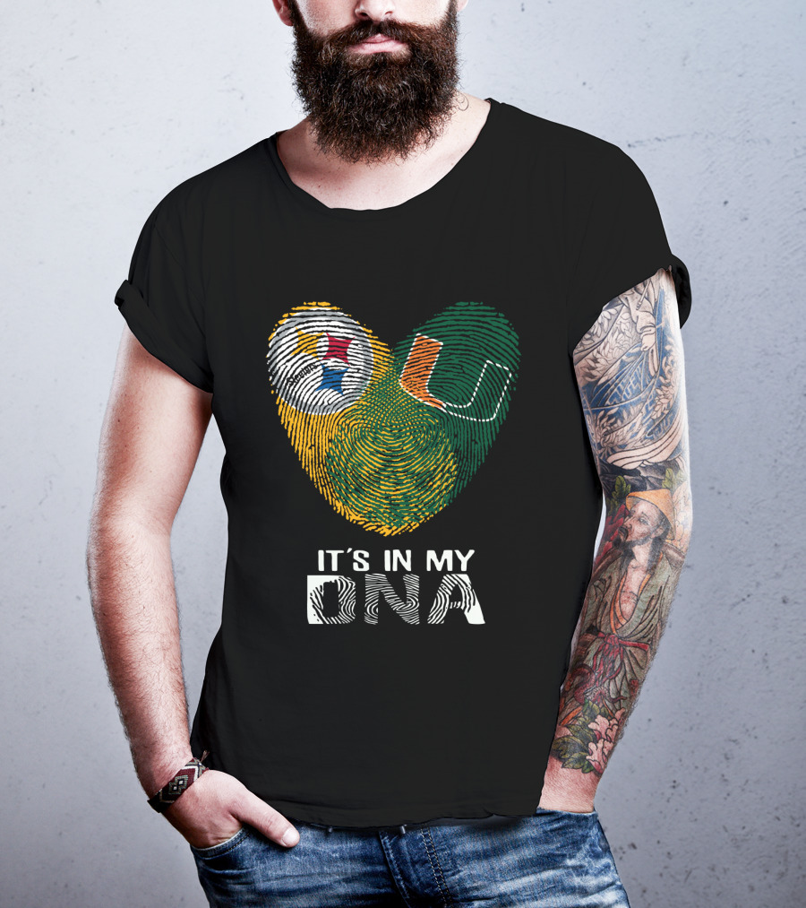Steelers Hurricanes It's In My DNA Fingerprint T-Shirt
