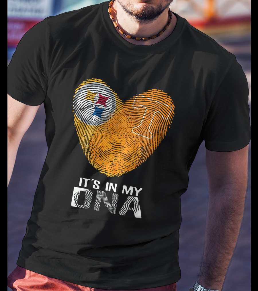 Steelers Tennessee It's In My DNA Fingerprint Heart T-Shirt