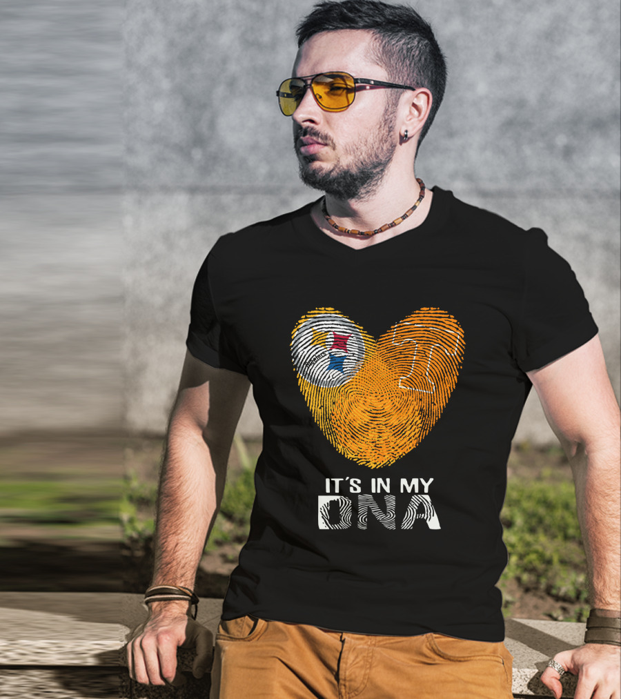 Steelers Tennessee It's In My DNA Fingerprint Heart T-Shirt