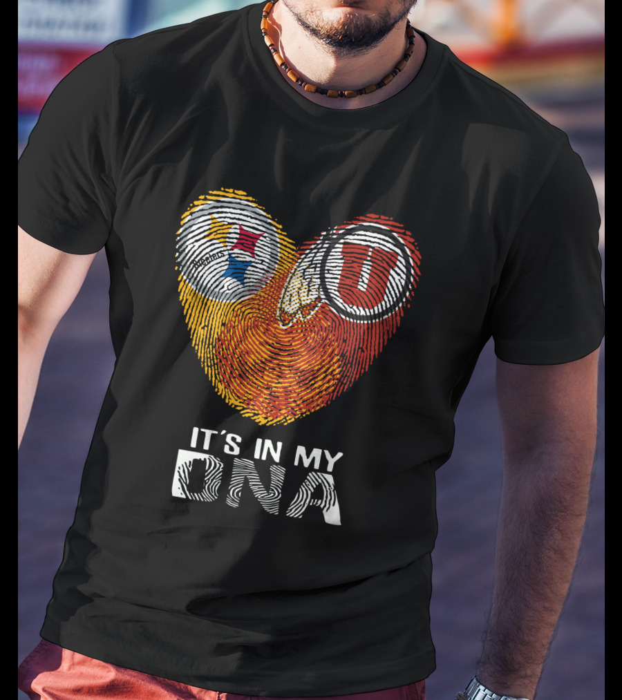 Steelers Utah Utes Fingerprint It's In My DNA T-Shirt