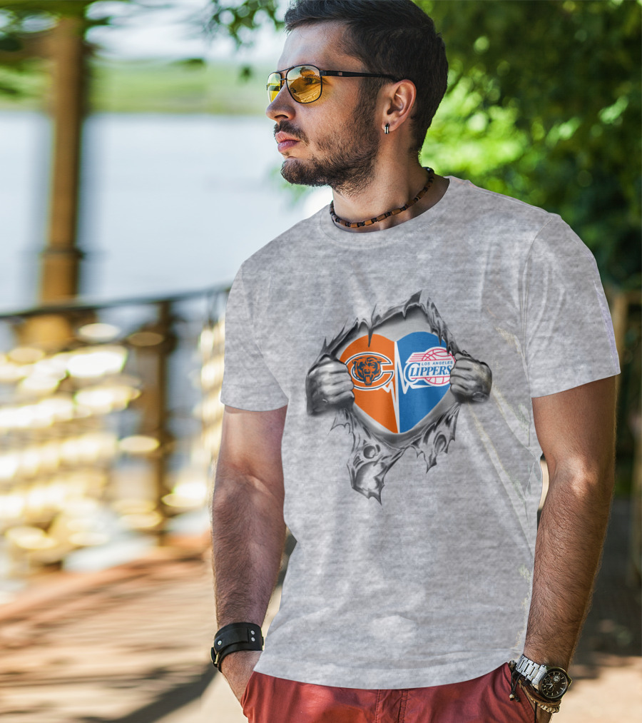 Chicago Bears Los Angeles Clippers It's In My Heart T-Shirt