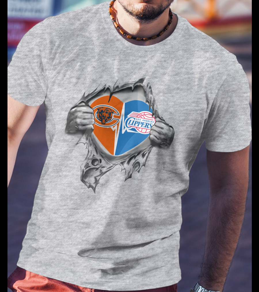 Chicago Bears Los Angeles Clippers It's In My Heart T-Shirt