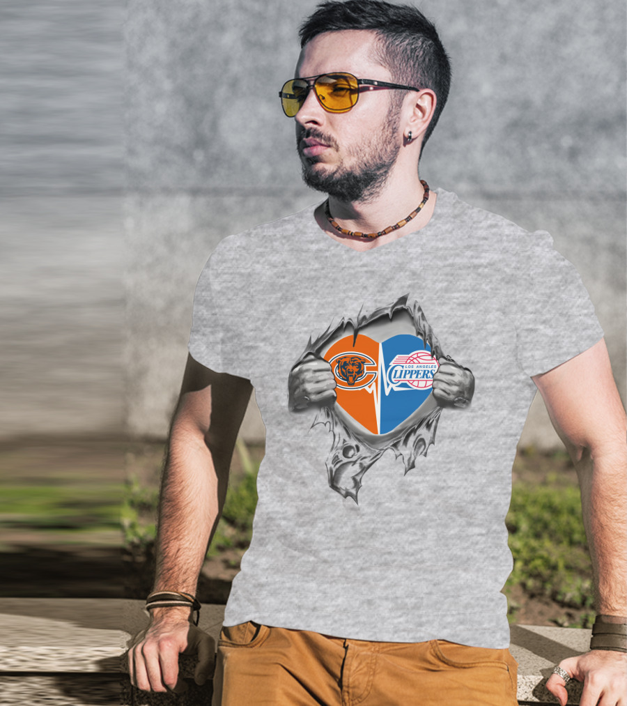 Chicago Bears Los Angeles Clippers It's In My Heart T-Shirt
