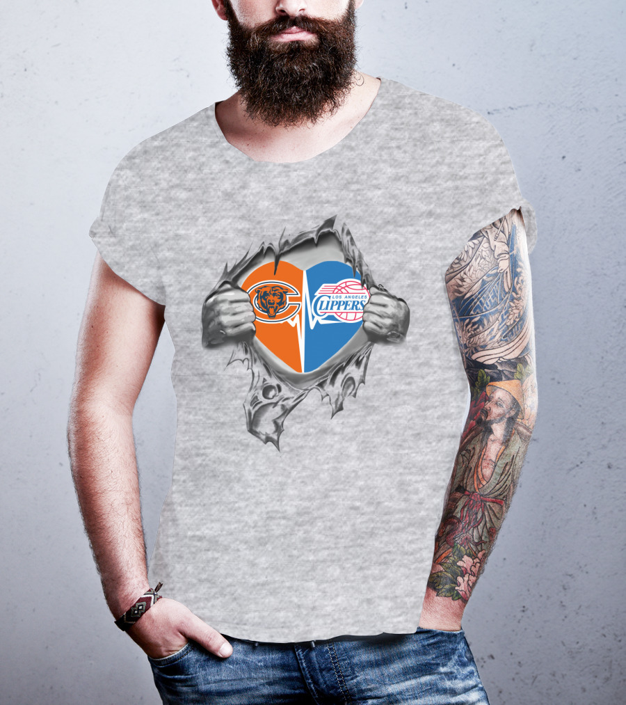Chicago Bears Los Angeles Clippers It's In My Heart T-Shirt