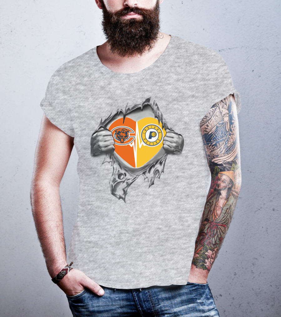 Bears Pacers Heart Torn Open T-Shirt