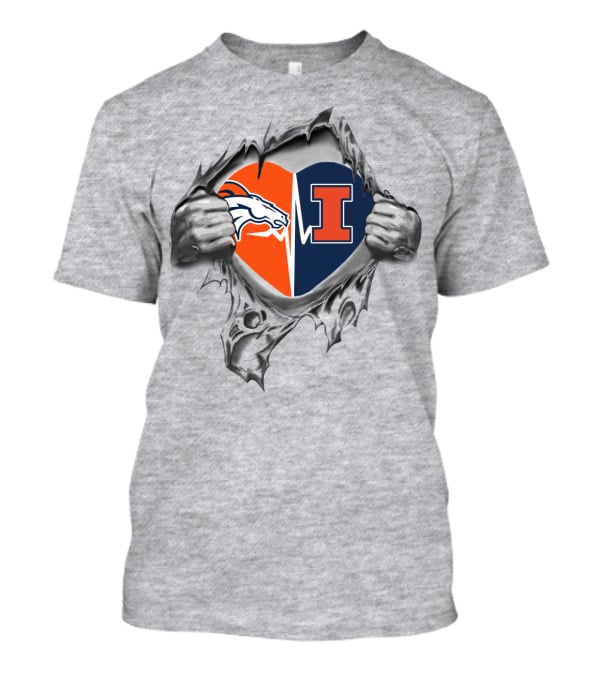Broncos Illinois Heartbeat Passion T-Shirt